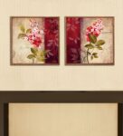 Multicolour Wood & Canvas Floral Art Prints