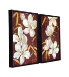 Multicolour Wood & Canvas Floral Art Prints