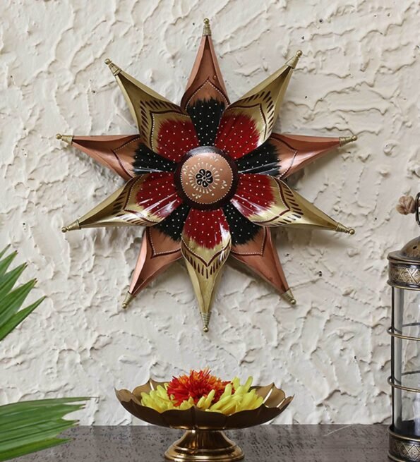 Wrought Iron Decorative Flower Wall Art In Multicolour