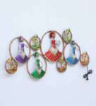 Multicolour Wrought Iron Painted Circle Dolls & Musicians Wall Decor With Led