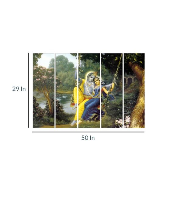 multiple frames printed shri krishna with radha art panels like painting 5 frames by 999store mult w4nilv