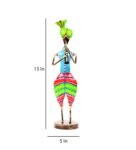 Multicolor Musician Iron Human Figurine Set of 2