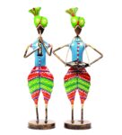 Multicolor Musician Iron Human Figurine Set of 2