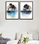 Culinary Multicolour Canvas Framed People and Places Art Print Set of 2