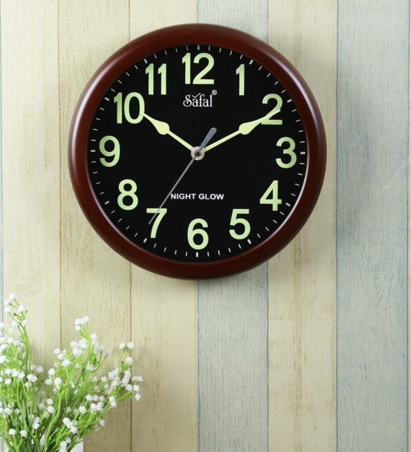Brown Engineered Wood Garfunkel Modern Wall Clock
