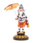 Orange Marble Look Hindu God Shri Ganesha Statue