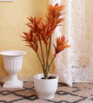 Orange Polyester Dracaena Artificial Plant without Pot