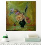 Original Handmade Wilson Flower Pot Oil Paint On Canvas Painting