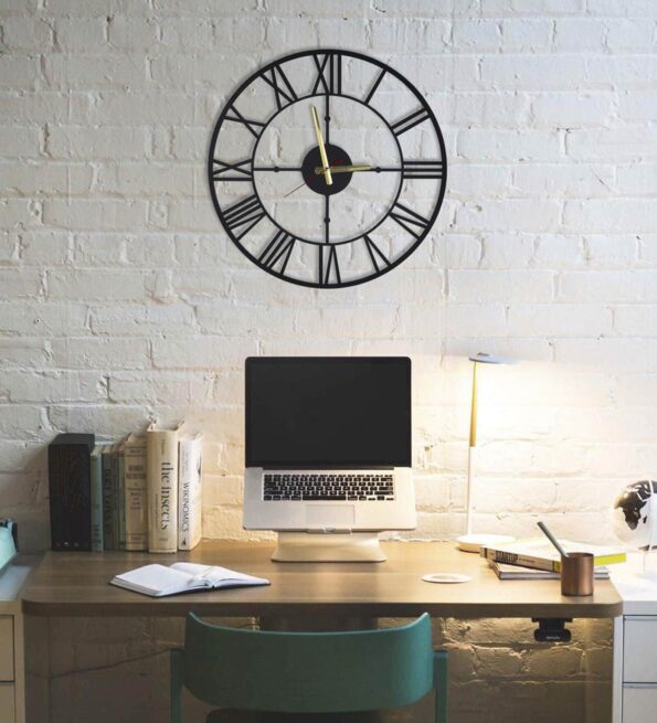 Black Metal Oxford Modern Wall Clock