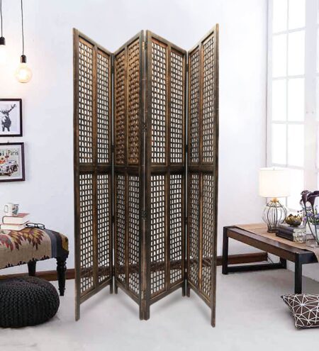 Engineered Wood Adalia Room Divider In Brown Colour