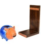 Piggy (Set Of 2) Wood & Terracotta Wall Shelve With Desk Pot