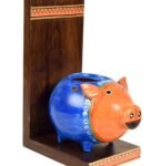 Piggy (Set Of 2) Wood & Terracotta Wall Shelve With Desk Pot