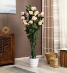 Pink Fabric Artificial Rose Plant without Pot