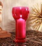 Pink Glass Table Candle Holder