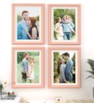 Pink Synthetic Wood Pink Premium Quality Set Of 4 Collage Photo Frames