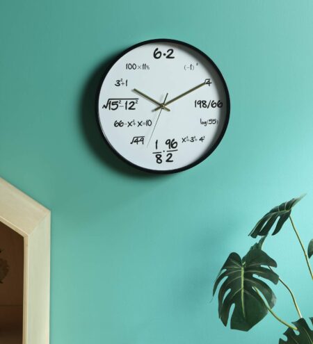 Black Plastic Analog Modern Wall Clock