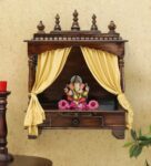 Sheesham Wood Brown Pooja Mandir Without Door