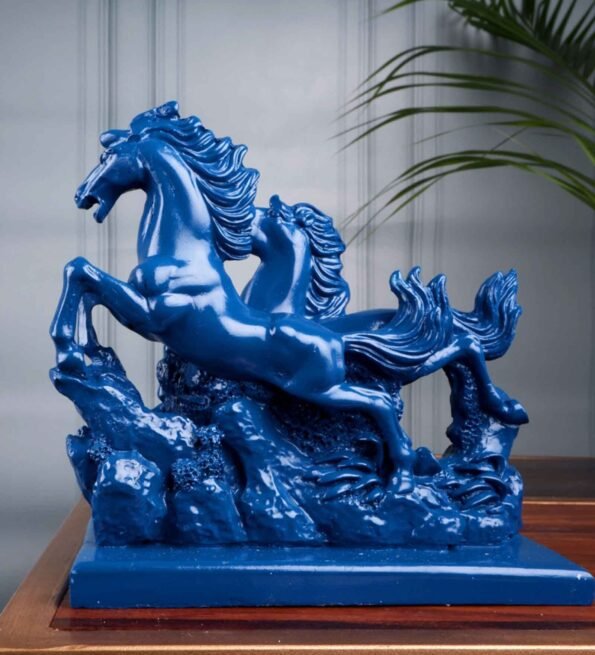 Polyresin Blue Premium Horse Figurine
