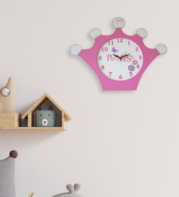 Princess Crown Wall Clock in Multicolour