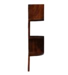 Sheesham Wood Zigzag Corner Wall Shelf in Provincial Teak Finish