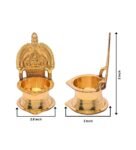Pure Brass Kamakshi Devi Oil Lamp Stand (Pack Of 2)
