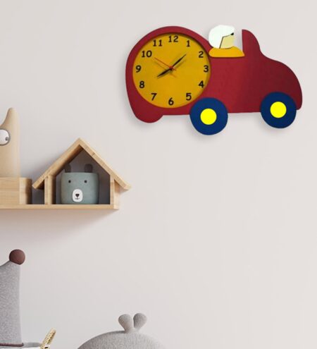 Racer Car Wall Clock in Multicolour