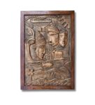 Radha Krishna Abstract Relief Wall Mural In Bronze