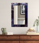 Blue Engineered Wood Wall Mirror