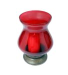 Red & Table Set Of 1 Piece Glass Candle Holder