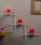 White Metal Avogadro Wall Candle Holder