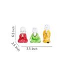 Red Polyresin 6.5 Inch Pair Of Monk Buddha Idol