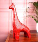 Red Polyresin Premium Ziraffe Figurine