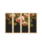 Roses Multicolour Canvas Framed Landscape Art Panel Set of 4