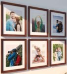 Red Sythetic Wood Earth Wall Collage Set of 6 Photo Frames