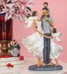 Romantic Couple With Kids Polyresin Figurine