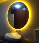 Silver Glass Flow LED Mirror