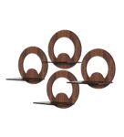 Round (Set of 4) Engineered Wood Wall Hanging Planter