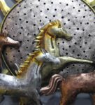 Iron 7 Running Horse Wall Art In Gold