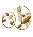 Iron Framed Ginko Leaf Wall Art In Gold