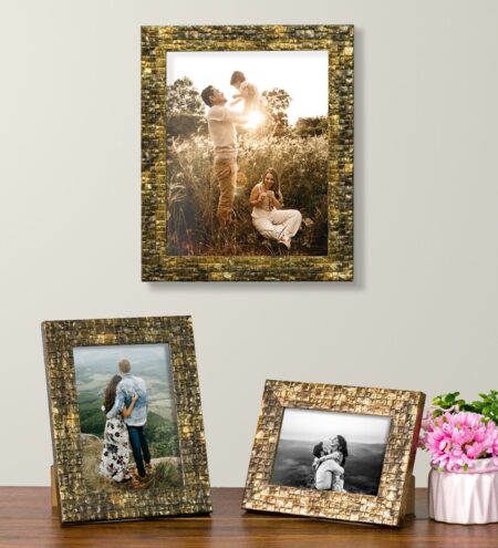 Set Of Suzie 3 Gold Wood Collage Photo Frame