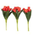 Orange Fabric & Plastic Decorative Tulip Bunches Artificial Flowers