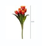 Orange Fabric & Plastic Decorative Tulip Bunches Artificial Flowers