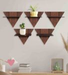 Set of 5 Laminated MDF Wood Wall Shelf