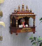 Copper Sheesham Wood & MDF Pooja Mandir Without Door