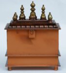 Copper Sheesham Wood & MDF Pooja Mandir Without Door