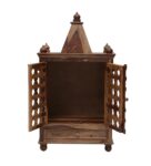 Sheesham Wood Pooja Mandir With Designer Door In Natural Finish