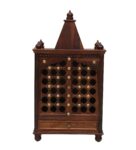 Sheesham Wood Mandir With Door In Natural Finish