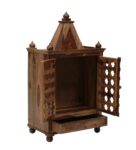 Sheesham Wood Pooja Mandir With Designer Door In Natural Finish