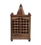 Sheesham Wood Pooja Mandir With Designer Door In Natural Finish