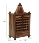 Sheesham Wood Pooja Mandir With Designer Door In Natural Finish